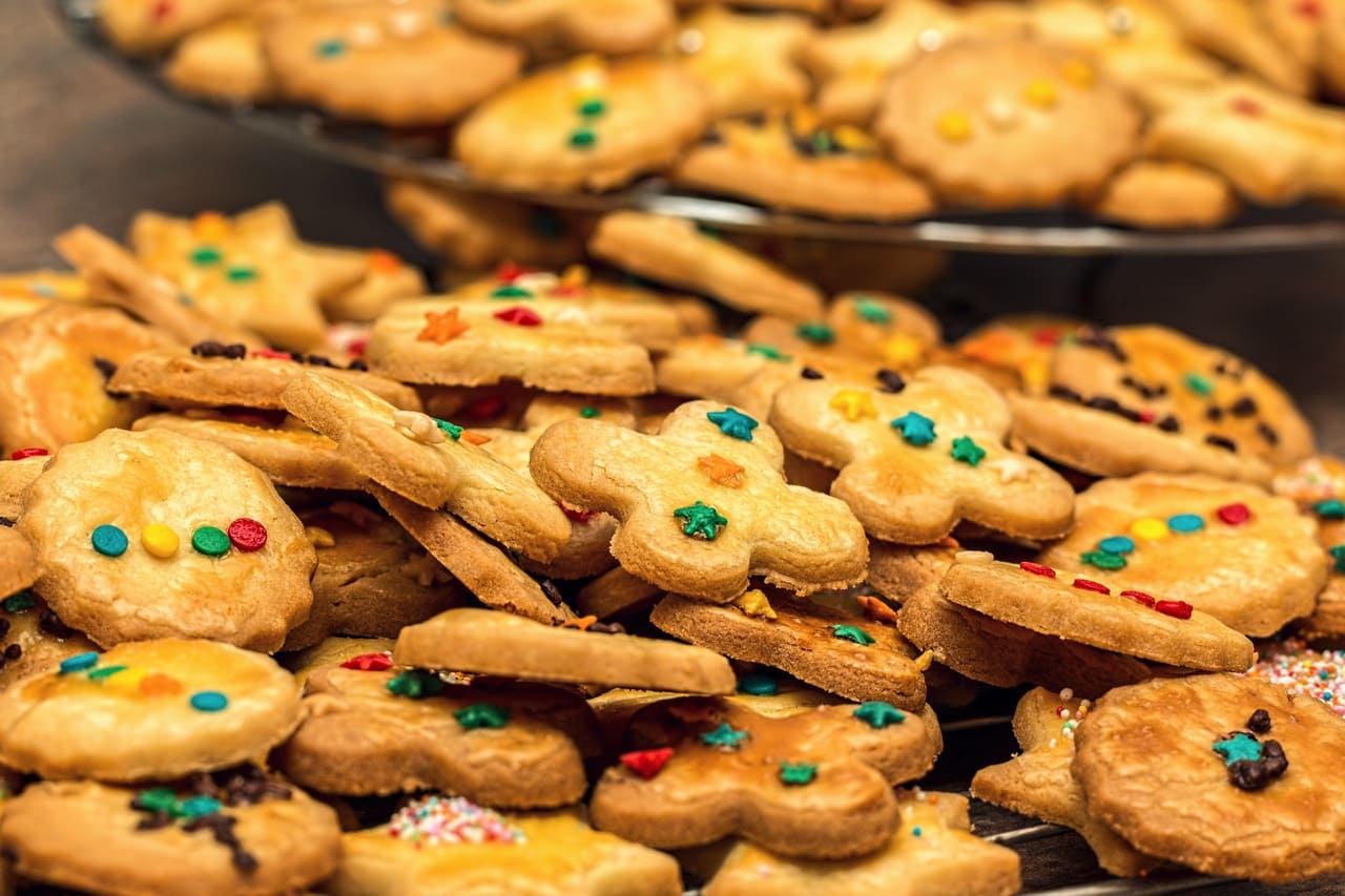 The color of biscuits is determined by the sugar, protein, and baking temperature in the recipe